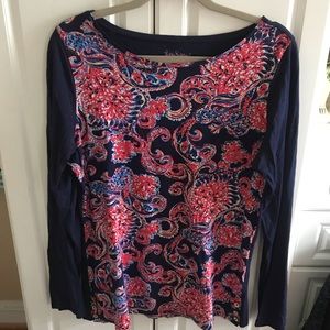 Lilly Pulitzer pima cotton paisley front t large